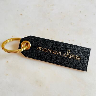 Black darling mom key ring - Leather