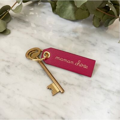 Raspberry key ring - Leather