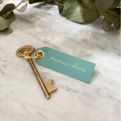 Mommy darling lagoon key ring - Leather