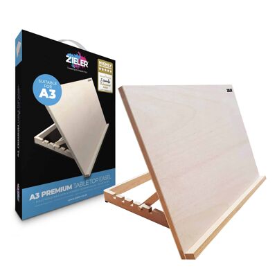 A3 Wooden Table Top Easel with 5 Adjustable Angles - by Zieler | 07290000