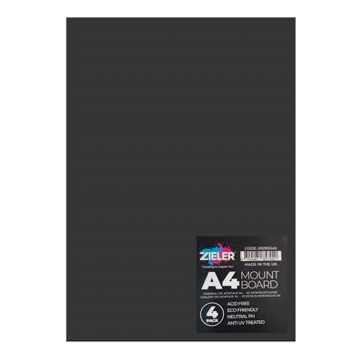 A4 Mount Board - Black (Pack of 4) - by Zieler | 09290040
