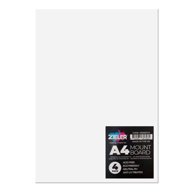 A4 Mount Board - White (Pack of 4) - by Zieler | 09290042