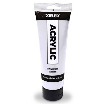 250ml White Acrylic Paint - Titanium White - by Zieler | 09290057