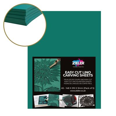 A5 Soft Cut Lino Printing Bloc Sheets (210mm x 148mm x 3mm) - Pack of 5 | 09299354