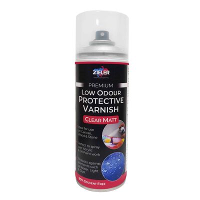 Premium Low Odour Protective Varnish Spray - Clear Matt (400ml) - by Zieler | 09299387