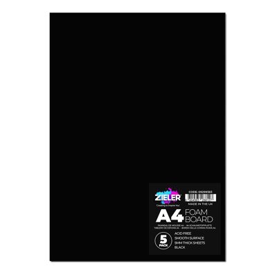 A4 Foam Board - 5mm - Black (Pack of 5) - by Zieler | 09299383