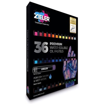 36 Premium Water-Soluble Oil Pastels - By Zieler | 09299382