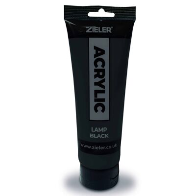 Premium Acrylic Paint | High Pigment (120ml Tube) by Zieler - Lamp Black