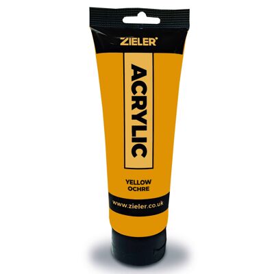 Premium Acrylic Paint | High Pigment (120ml Tube) by Zieler - Yellow Ocre