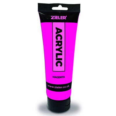 Premium Acrylic Paint | High Pigment (120ml Tube) by Zieler - Magenta