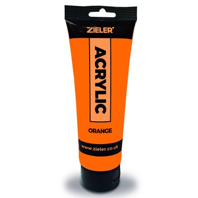 Premium Acrylic Paint | High Pigment (120ml Tube) by Zieler - Orange