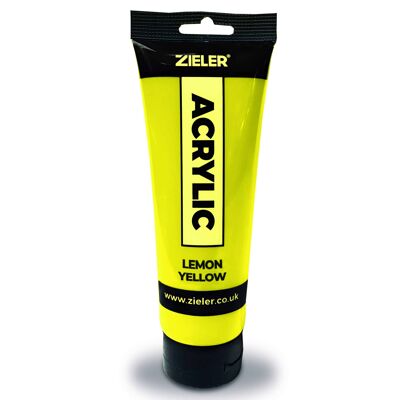 Premium Acrylic Paint | High Pigment (120ml Tube) by Zieler - Lemon Yellow