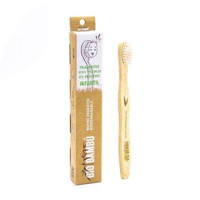 Children's BioBamboo toothbrush. 0% plastic. Filaments of vegetable origin. Hardness: soft.