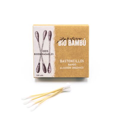 Bamboo and organic cotton swabs. 100 units