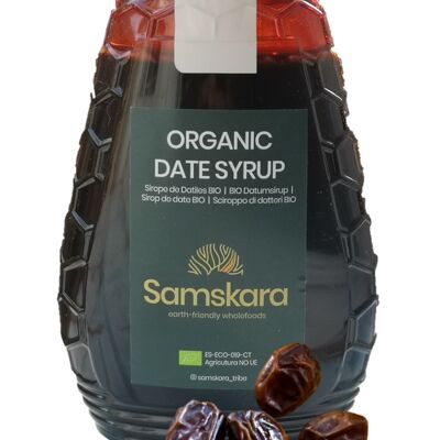 Sirope de Dátil | BIO de cultivo Ecológica y comercio justo | Samskara | 500gr 100% natural | Jarabe caramelo natural de fruta de Datíll
