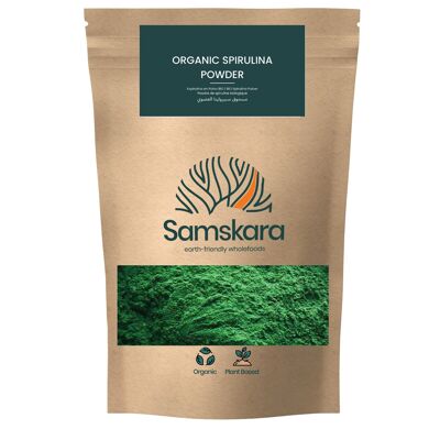 Spirulina Biologica in Polvere 250 gr | 63% di proteine + 6% di leucina | profilo completo | Alghe BIO