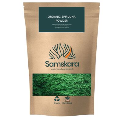 Polvere di spirulina | BIO Biologico | Clorofille, Antiossidanti, Complesso di Vitamine B, Iodio, Cromo - Multivitaminico naturale 250 gr