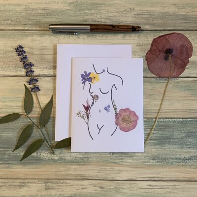Pressed Flower 'La Femme Florale' Card