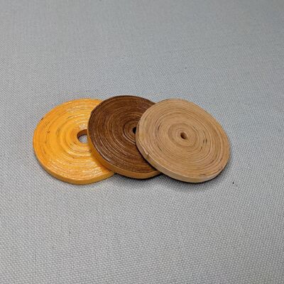 Pendentif perlé chic en papier recyclé "John" - couleur marron/rouille - sans cordon
