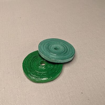 Elegante colgante de cuentas de papel reciclado "John" - Verde - Sin cinta