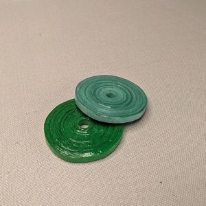 Pendentif perlé chic en papier recyclé "John" - Vert - Sans cordon