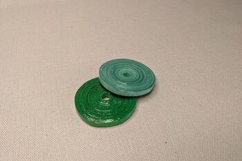 Pendentif perlé chic en papier recyclé "John" - Vert - Sans cordon 1
