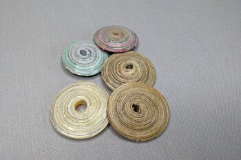 Pendentif perle déco chic en papier recyclé "Barbara" - coloré - avec ruban 4