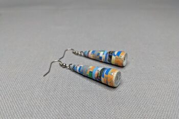 Boucles d'Oreilles Perles Papier "Happy Whoopy" - Multicolore Clair 1