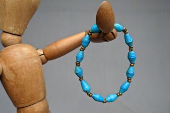 Bracelet pour enfants durable et fait à la main en perles de papier "LIRA" - marron - d'Ouganda 2