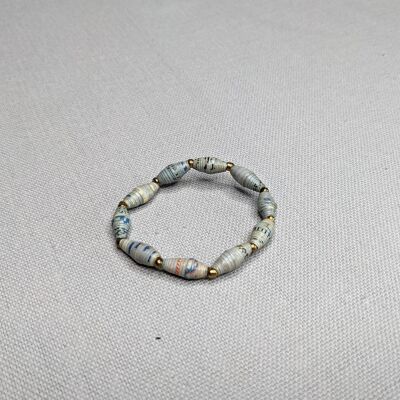 Bracelet enfant durable en perles de papier "LIRA" - gris