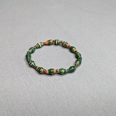 Bracelet enfant durable en perles de papier "LIRA" - vert