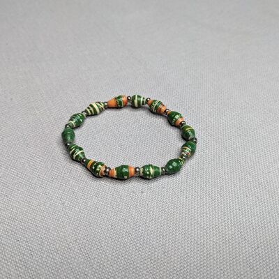 Pulsera infantil sostenible hecha de cuentas de papel "LIRA" - Verde