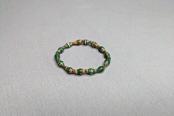 Bracelet enfant durable en perles de papier "LIRA" - vert 1