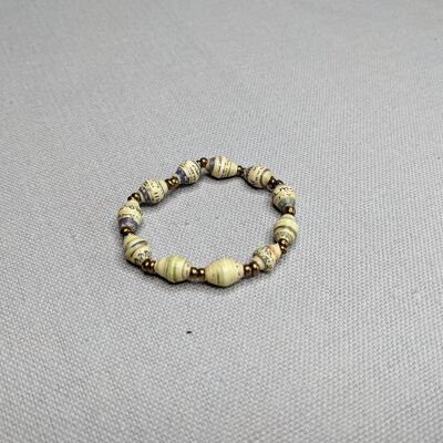 Sustainable children's bracelet made of paper beads "LIRA" - white
