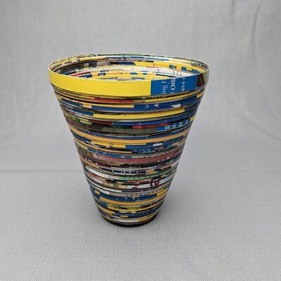 Vasos decorativos de colores justos hechos de papel reciclado "Gulu" - grande