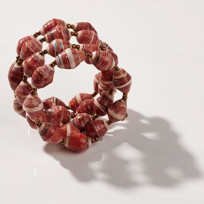 Creole bracelet with paper beads "Viva Bangle" - Brown