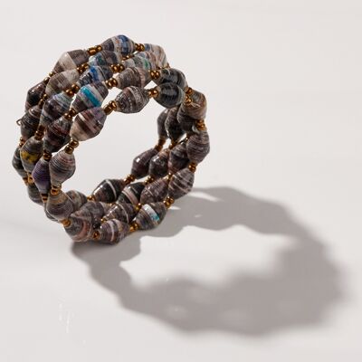 Creole bracelet with paper beads "Viva Bangle" - dark tones