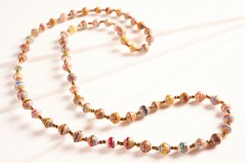 Chic, longue chaîne de perles en papier "Saint Tropez" - coloré mélangé 1