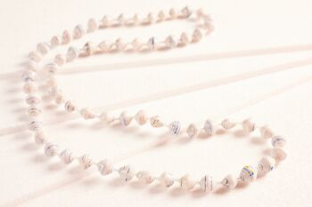 Chic, longue chaîne de perles en papier "Saint Tropez" - tons clairs 1