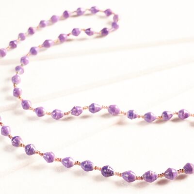 Chic, sautoir de perles de papier "Saint Tropez" - violet