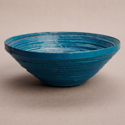 Medium-sized decorative bowl made from recycled paper "Kitgum" - Blue