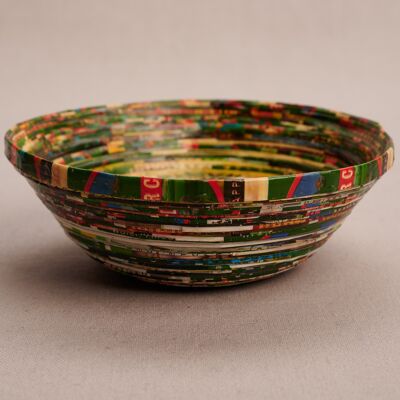 Medium-sized decorative bowl made of recycled paper "Kitgum" - dark colour