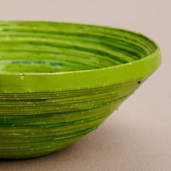 Bol décoratif de taille moyenne en papier recyclé "Kitgum" - Vert 3