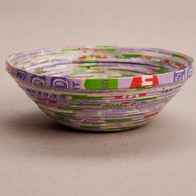 Medium Kitgum Recycled Paper Bowl - Purple