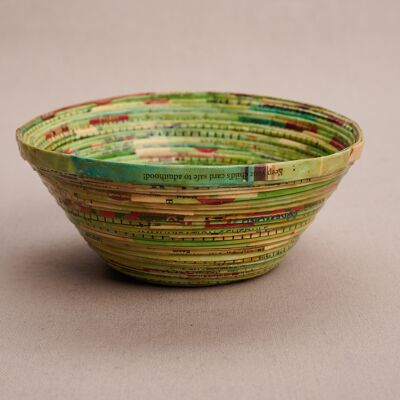 Medium-sized decorative bowl made of recycled paper "Kitgum" - mint tones