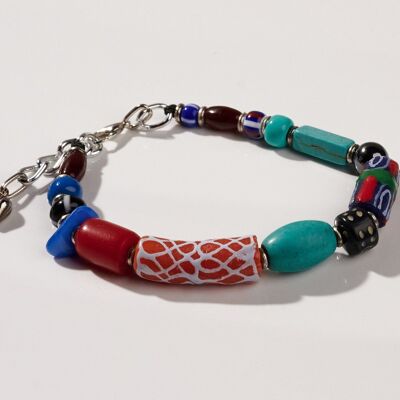 Fairtrade Glasperlenarmband "Maiduguri mit Verschluss"