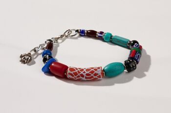 Bracelet en perles de verre Fairtrade "Maiduguri avec fermoir" 1