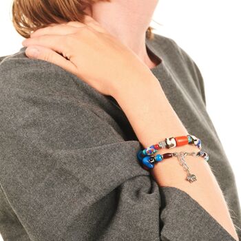 Bracelet en perles de verre Fairtrade "Maiduguri avec fermoir" 3