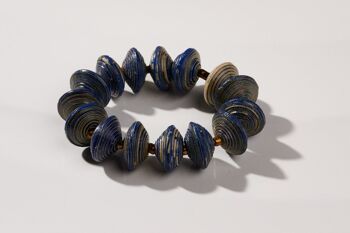 Bracelet grosses perles en papier "Mara" - Bleu 1