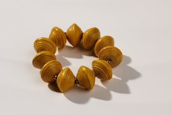 Bracelet grosses perles en papier "Mara" - beige 3